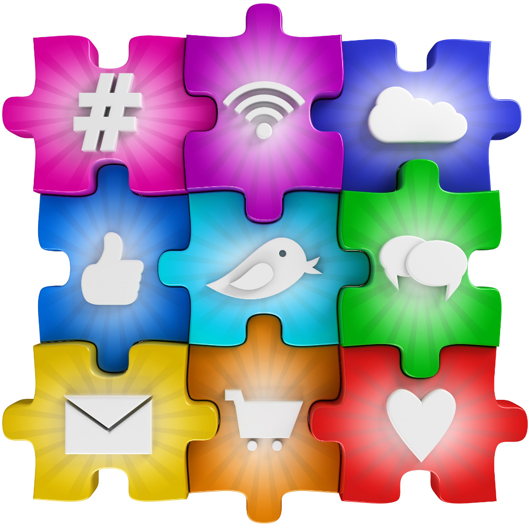 Earned Owned and Social Media puzzle pieces